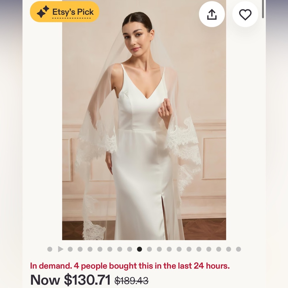 Cathedral Chantilly Lace Two Tier Blusher Bridal Veil - Etsy